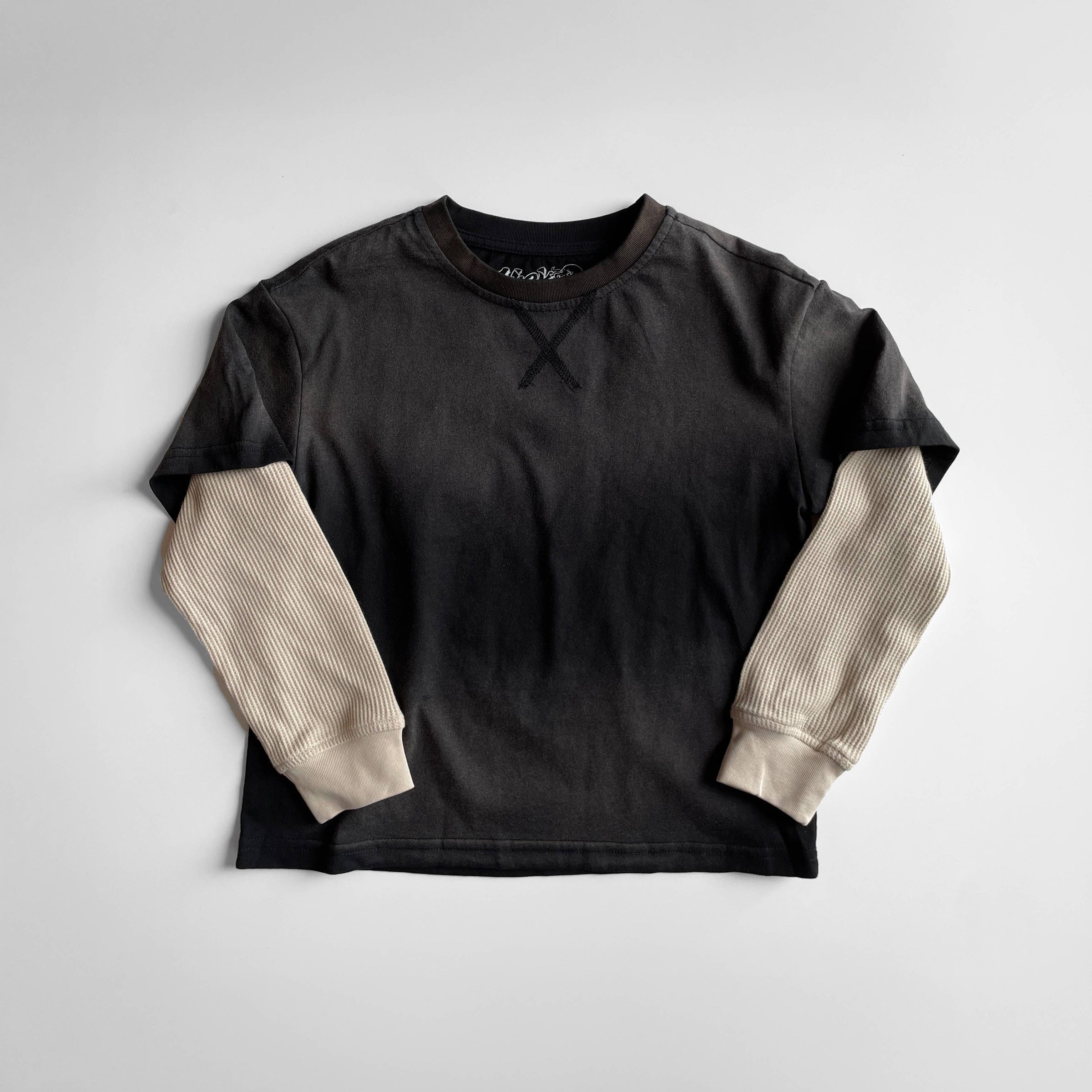 Waffle Layered Tee | Charcoal | The Wylde Child Edit