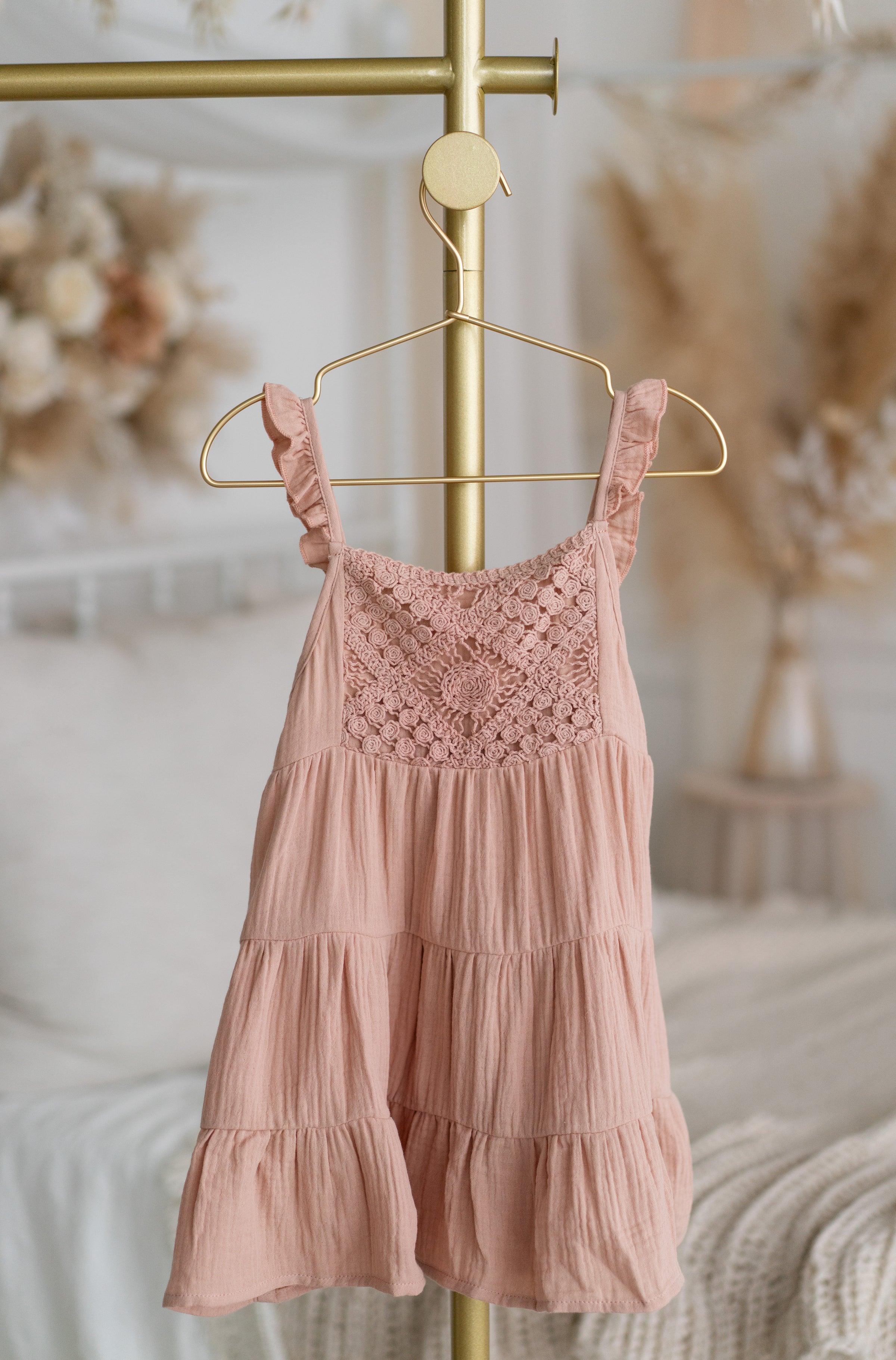 Dusty Rose Crochet Dress | The Wylde Child Edit